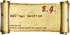 Bányi Gotfrid névjegykártya